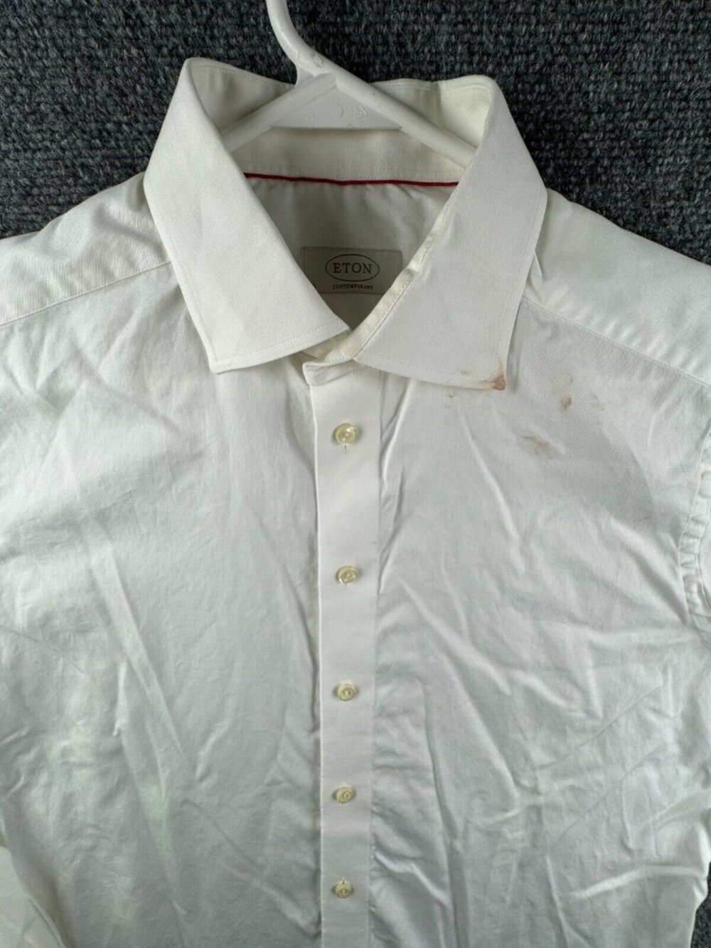 Eton White Long Sleeve Button Up Dress Shirt Adult Size 16 Contemporary Cotton**